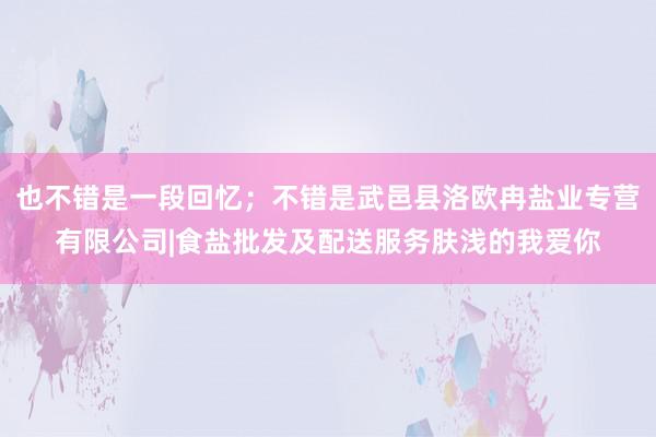 也不错是一段回忆；不错是武邑县洛欧冉盐业专营有限公司|食盐批发及配送服务肤浅的我爱你